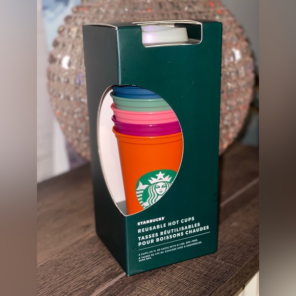 Starbucks Fall 2022 Six Reusable Plastic Hot Cups New in Box - Picture 1 of 7